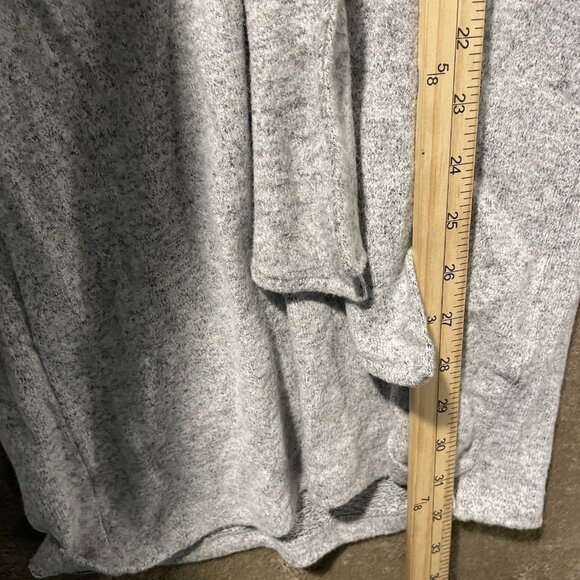 Free People Dress Womens XS Ginger Heather Gray Cozy  Tie Front Vneck Long Slv - Picture 7 of 7